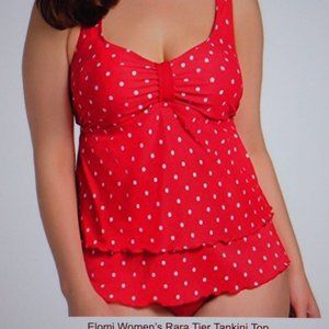 Elomi RARA Tankini Top RED Dots Swim 12  14  18